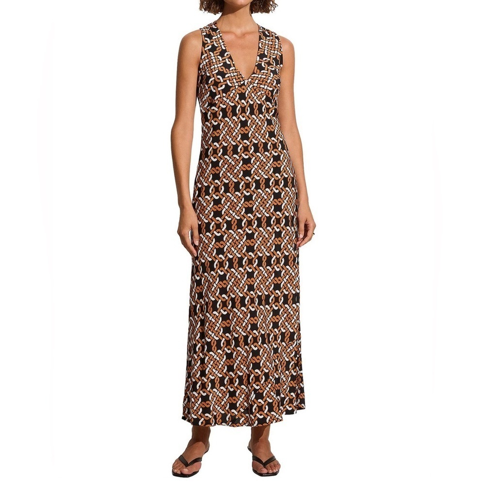 FAITHFUL THE BRAND Sz 8 Romi Dress Sleeveless Maxi Unlined Dress 100% Viscose